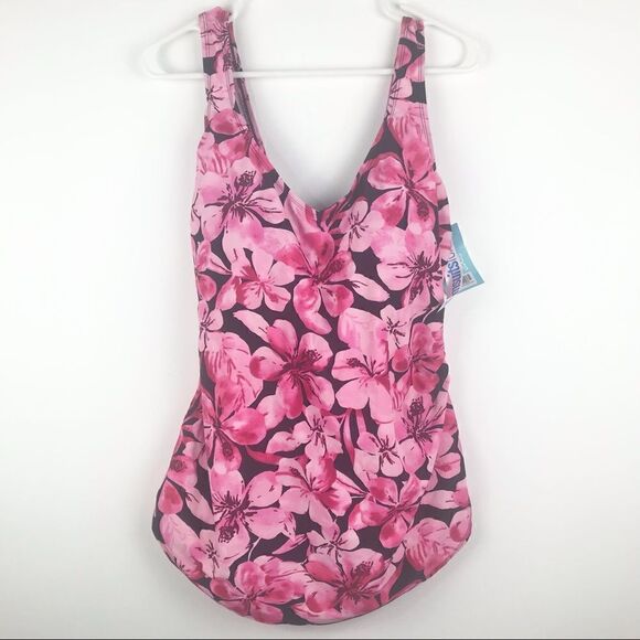 Beach Belle Honolulu Pink One Piece Swimsuit NEW - Picture 1 of 13